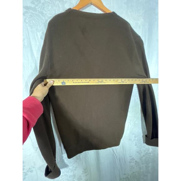 VTG Sears Cardigan Sweater 2X TALL Brown Dragon Applique V Neck Orlon Acrylic - Picture 8 of 10